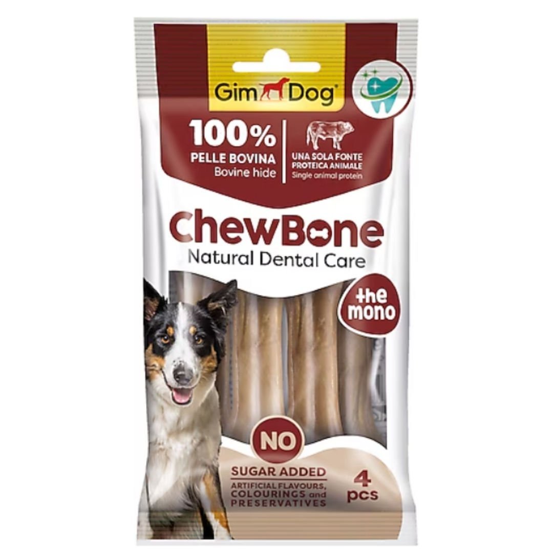 GimDog Chew Bones Press Köpek Çiğneme Kemiği 3,5’’ 80 Gr 4lü Naturel