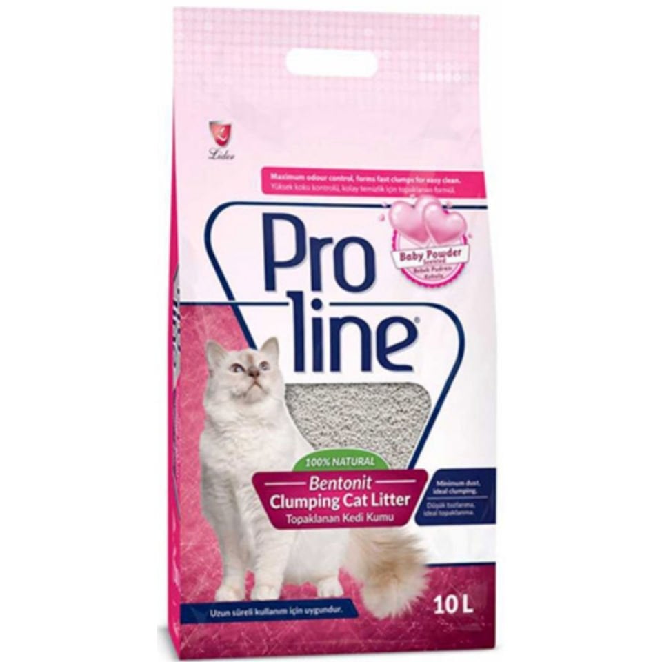 Proline Doğal Topaklanan Baby Powder Kokulu Kedi Kumu 10 Lt