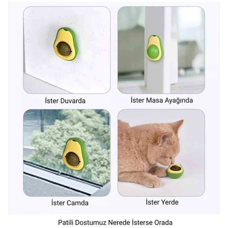 Avokado Catnip Avokado Kedi Çimi Topu Avokado Kedi Nanesi Oyuncağı