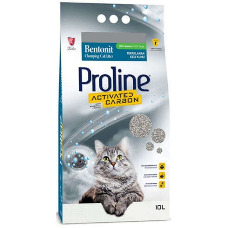 Proline Actived Carbon Topaklanan Doğal Kedi Kumu 10 Lt