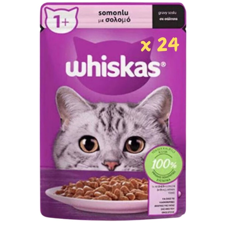 Whiskas Pouch Soslu Somonlu Yetişkin Kedi Konservesi 85 Gr x 24 Adet