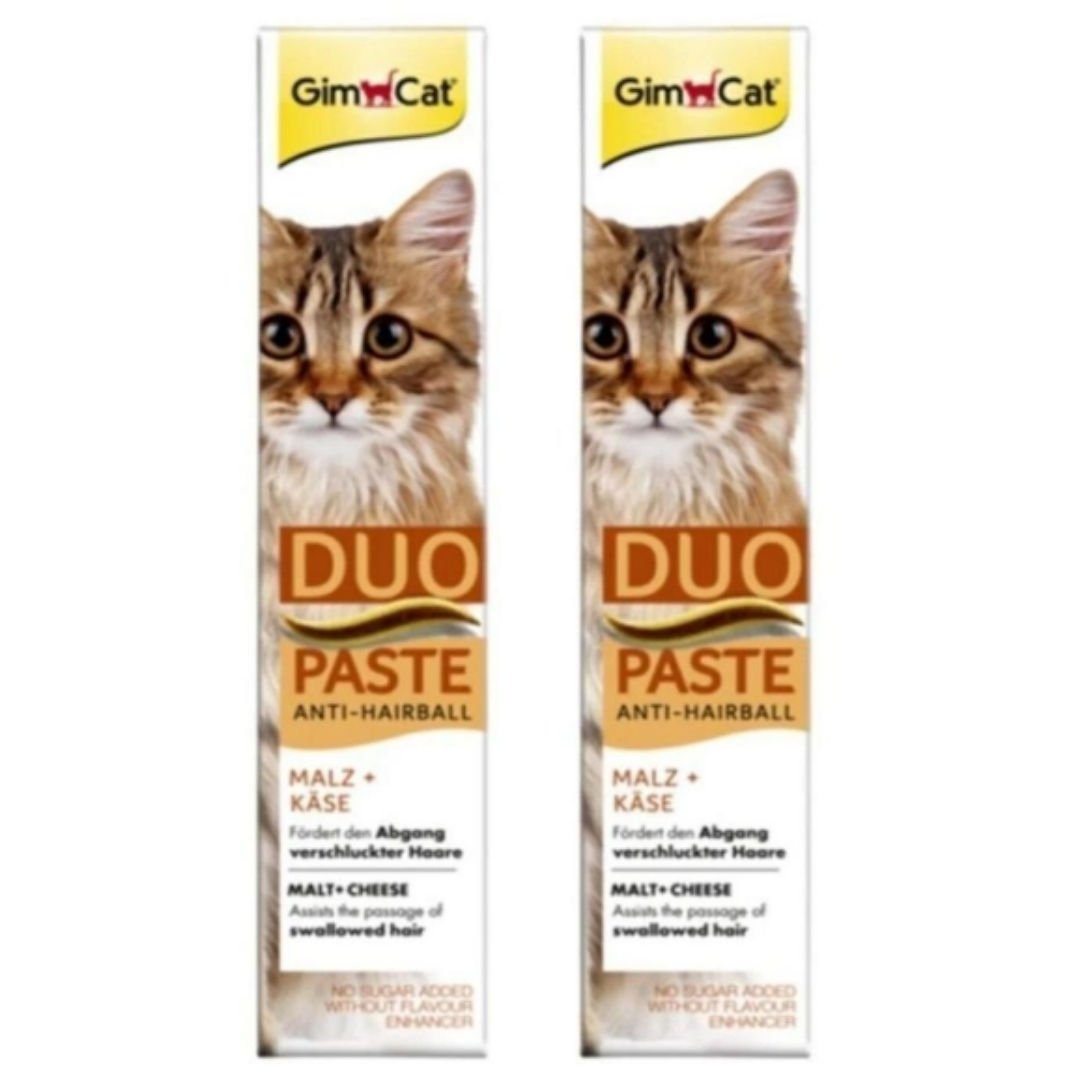 GimCat Anti-Hairball Duo Paste Peynir+Malt 50gr yeni x 2 Adet