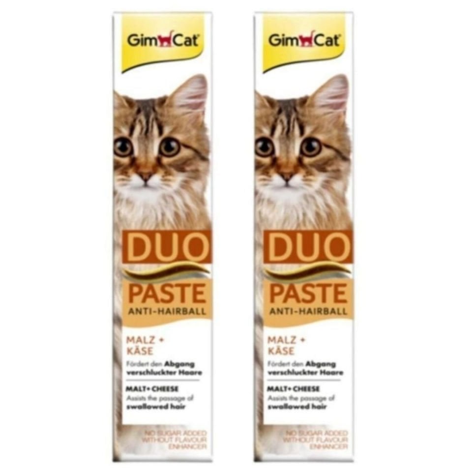 GimCat Anti-Hairball Duo Paste Peynir+Malt 50gr yeni x 2 Adet