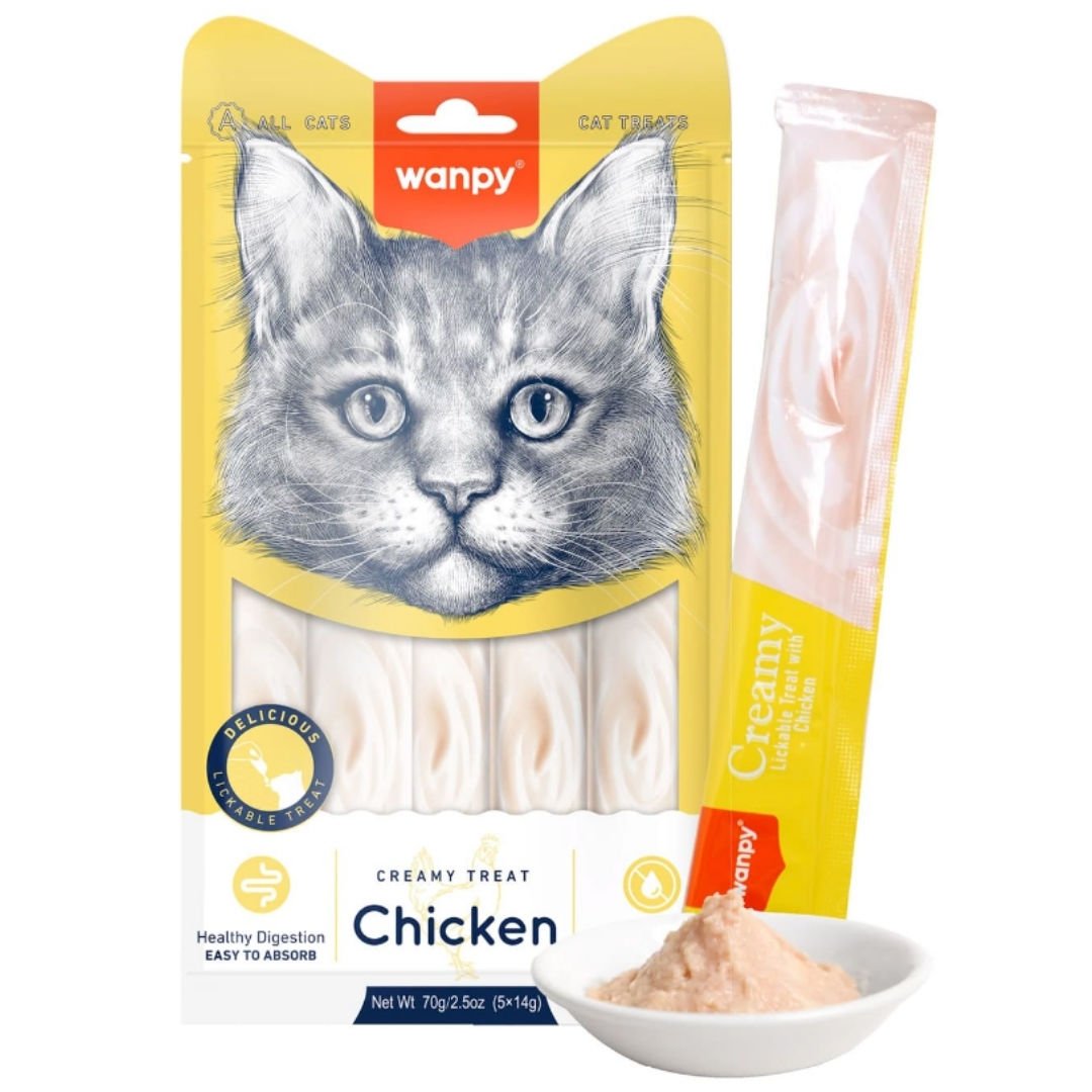 Wanpy Tavuklu Likit Sıvı Kedi Ödülü 14 Gr X 5 Li