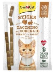GimCat Sticks Hindi Etli Tavşan Etli Tahılsız Ödül Çubukları 4lü 20gr