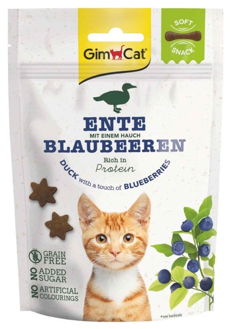 Gimcat Soft Snacks Duck & Blueberry Tahılsız Kedi Ödülü 60 gr