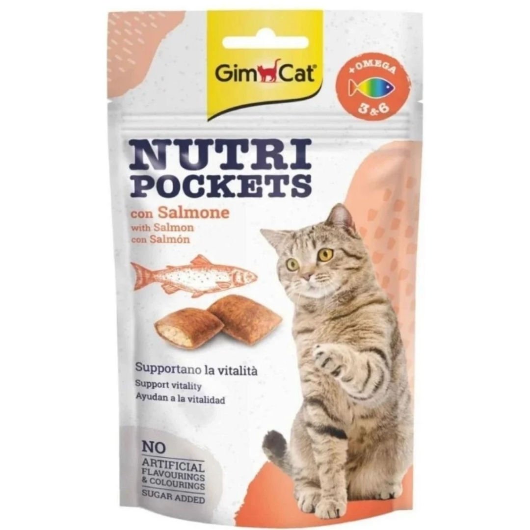 GimCat Nutripockets Kedi Ödülü Somon Omega 3&6 60Gr
