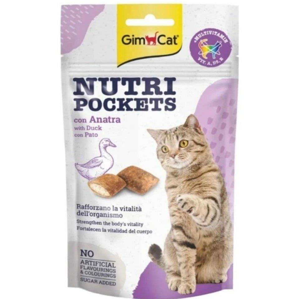 GimCat Nutripockets Ördekli Kedi Ödülü 60Gr
