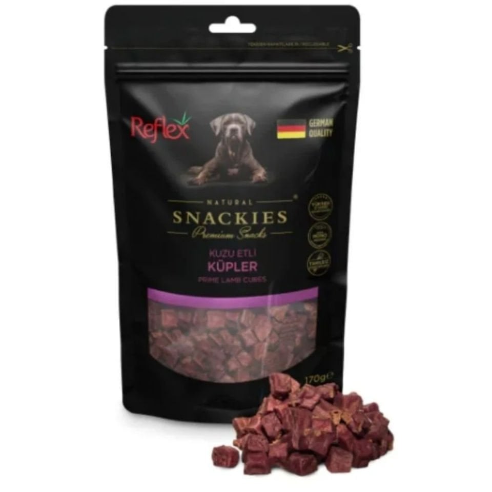 Reflex Snackies Natural Kuzu Etli Küp Tahılsız Köpek Ödül Maması 170gr
