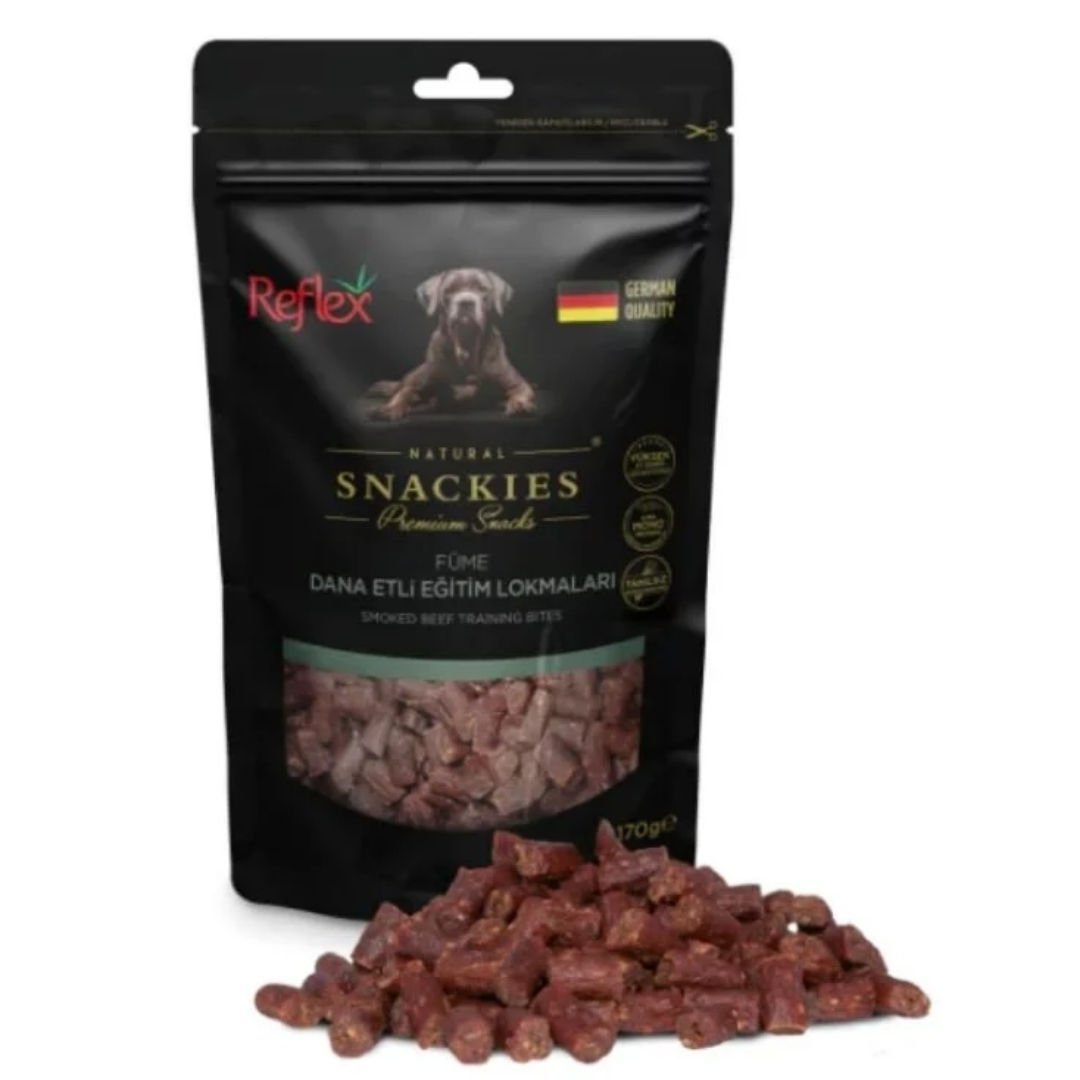 Reflex Snackies Natural Füme Dana Etli Tahılsız Köpek Eğitim Lokmaları 170gr