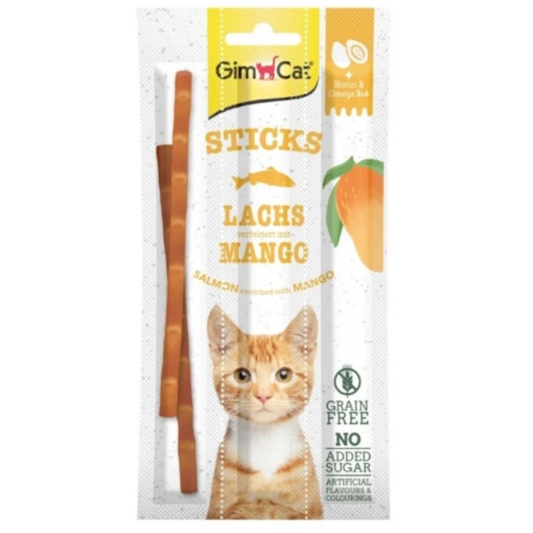 Gimcat Sticks Somonlu & Mangolu Kedi Ödül Çubuğu 15 gr, 3lü