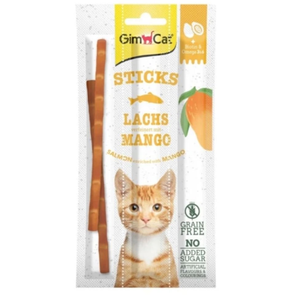 Gimcat Sticks Somonlu & Mangolu Kedi Ödül Çubuğu 15 gr, 3lü