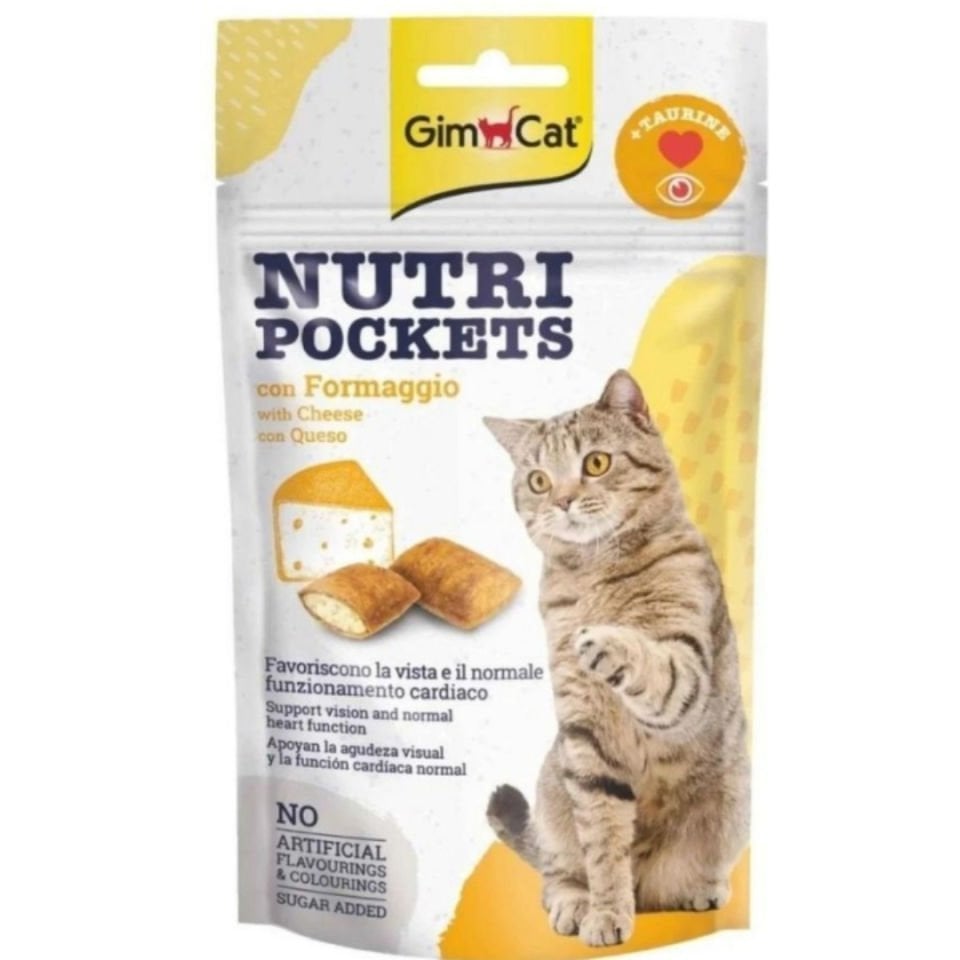 GimCat Nutripockets Kedi Ödülü Peynir Taurin 60 Gr