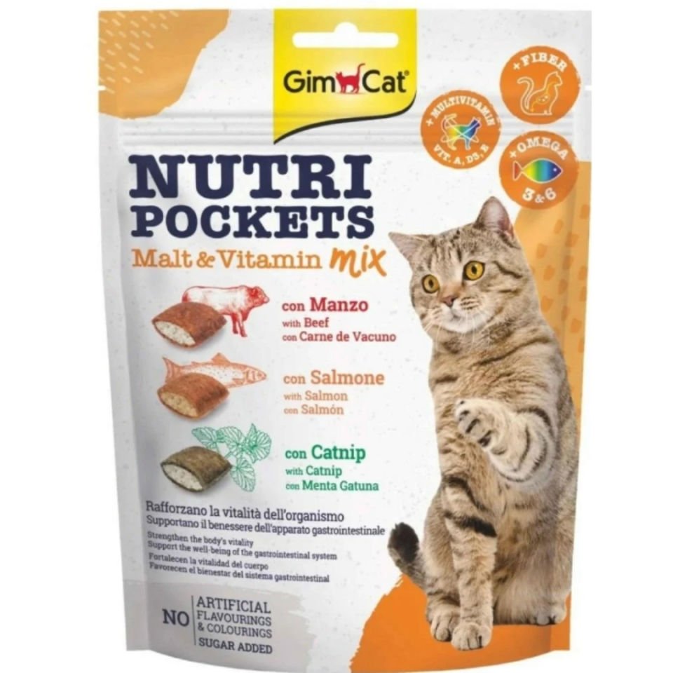GimCat Nutripockets Kedi Ödülü Malt&Multivitamin 150Gr