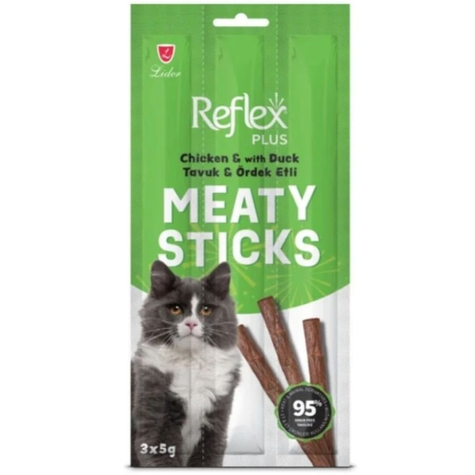 Reflex Plus Tavuklu ve Ördek Etli Stick Yetişkin Kedi Ödül Maması 15gr (3'lü)