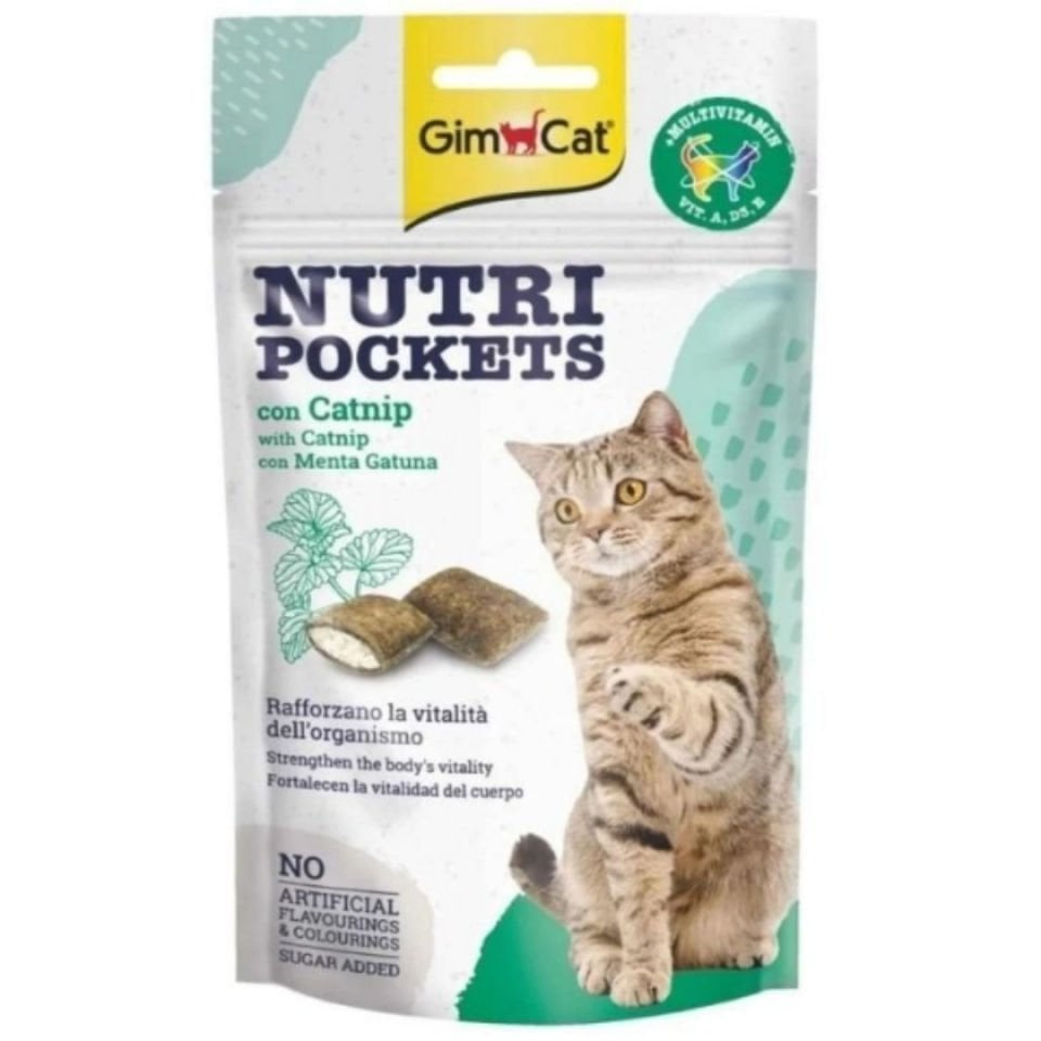 GimCat Nutripockets Kedi Ödülü Kedi Otu & Multivitamin 60 Gr