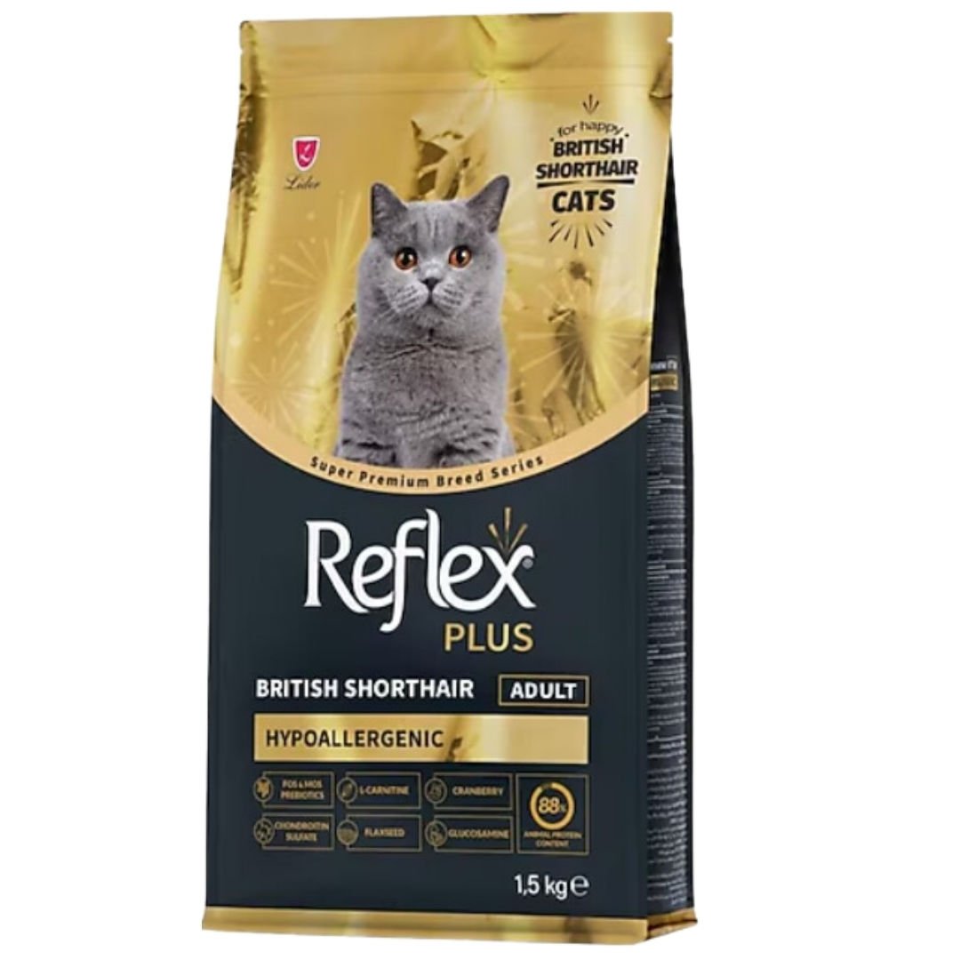 Reflex Plus HypoAllergenic British Shorthair Yetişkin Kedi Maması 1,5kg
