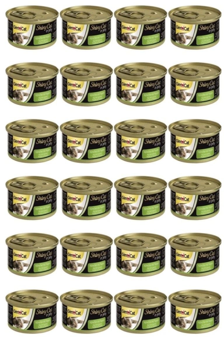 GimCat Shinycat Tavuklu Papayalı Kedi Konserve Maması 70 Gr x 24 Adet