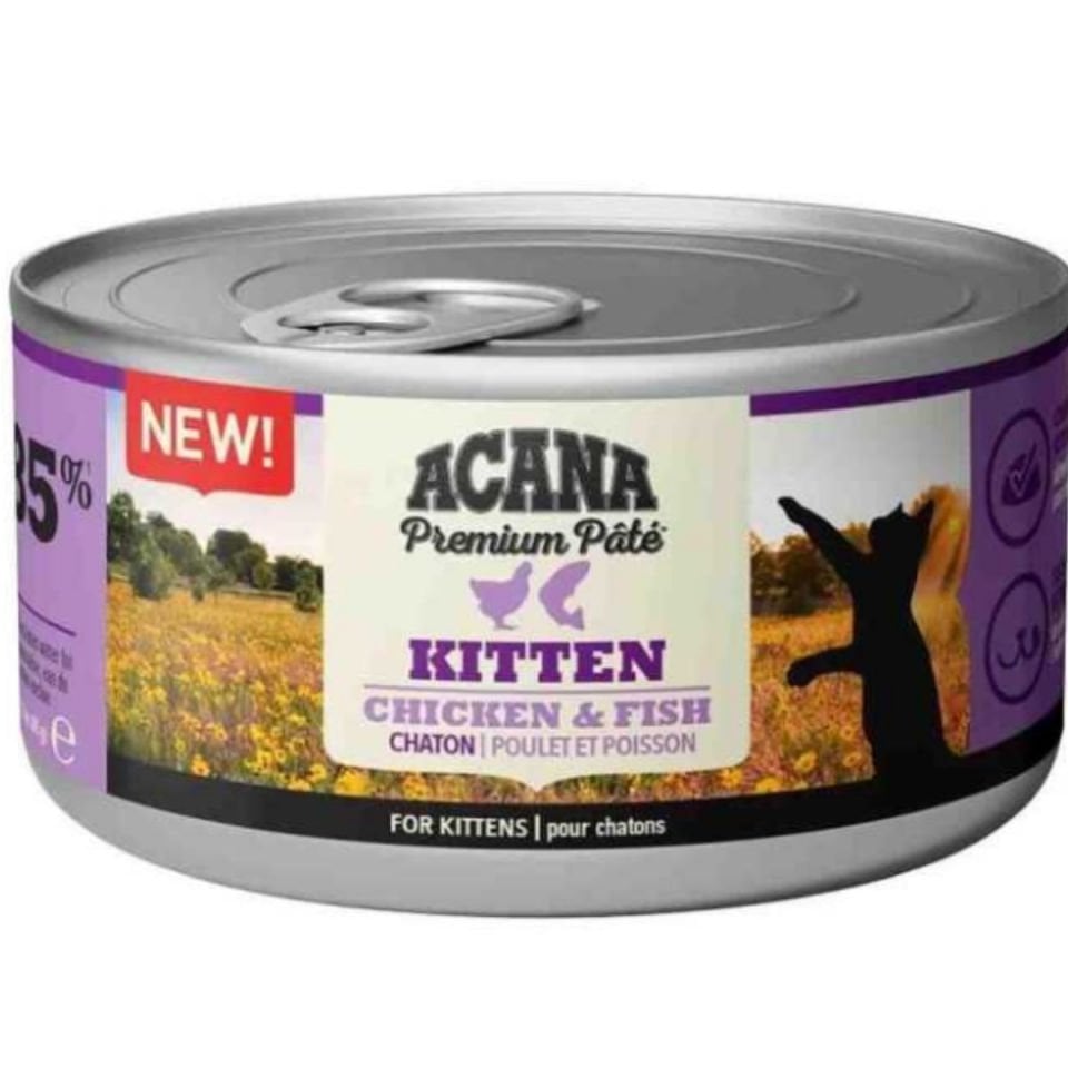 Acana Premium Pate Tavuklu ve Balıklı Ezme Yavru Kedi Konservesi 85gr
