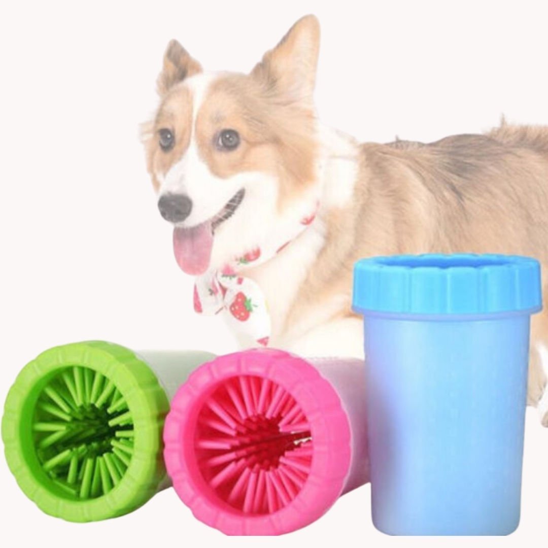 WELFARE Büyük Boy Silikon Jel Fırçalı Kedi Köpek Pati Temizleme Kovası