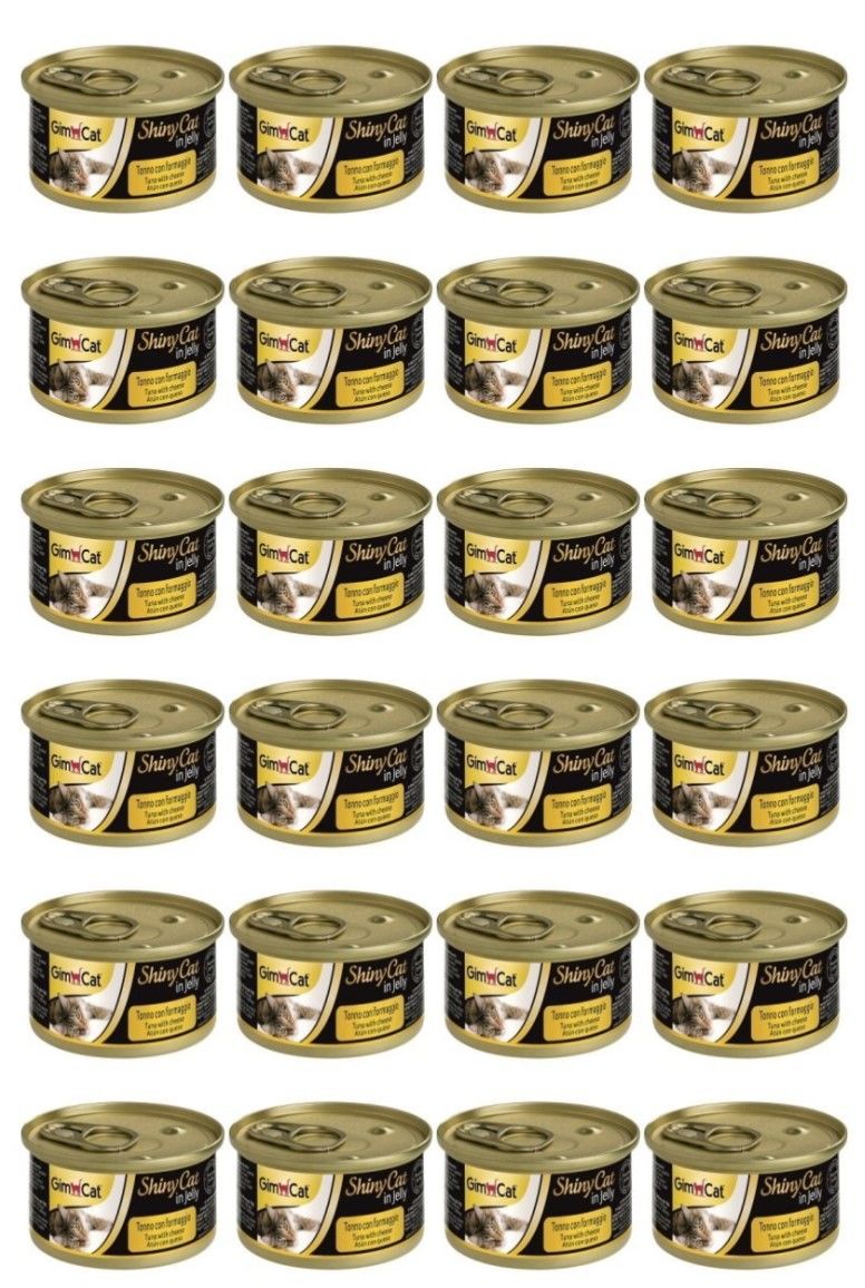 GimCat Shinycat Tuna Balıklı Peynirli Konserve Kedi Maması 70 Gr x 24 Adet