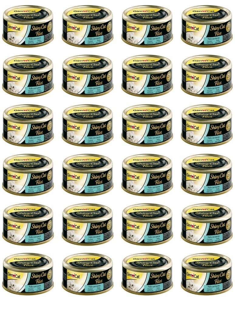 Gimcat Shinycat Tavuklu Tuna Balıklı Fileto Konserve Kedi Maması 70 gr x 24 Adet