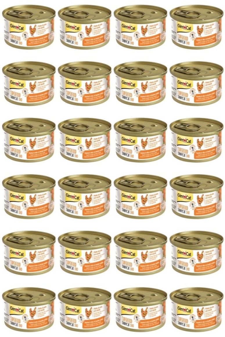 GimCat Shinycat SF Fileto Tavuklu Havuçlu Konserve Kedi Maması 70 Grx 24 Adet
