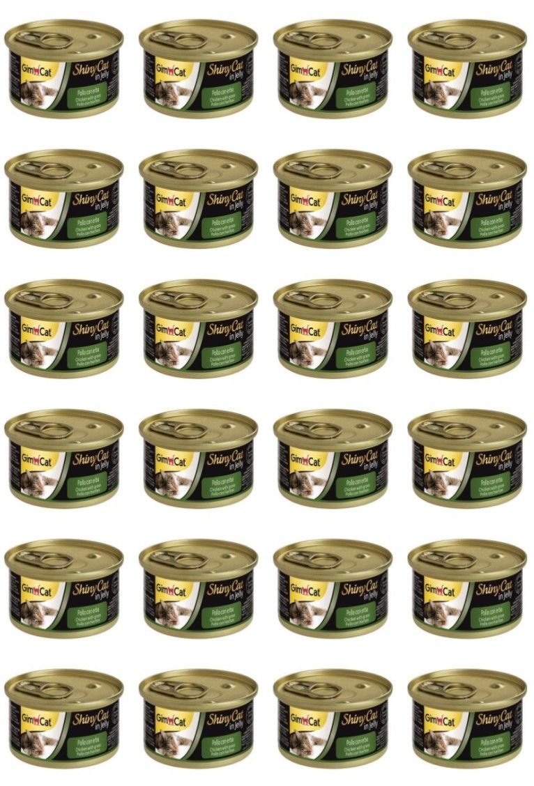 Gimcat Shinycat Tavuklu Kedi Otlu Konserve Kedi Maması 70 Gr x 24 Adet