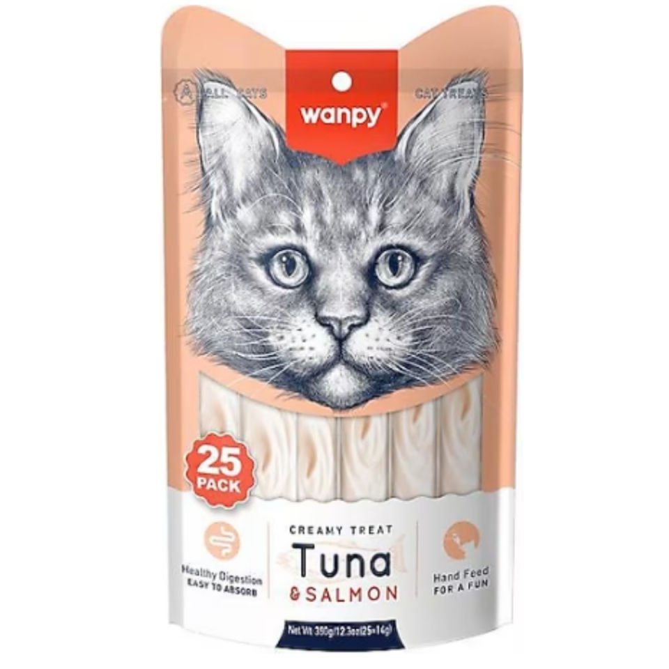 Wanpy Ton Balıklı Ve Somonlu Krema Kedi Ödülü 14 Gr X 25 Adet