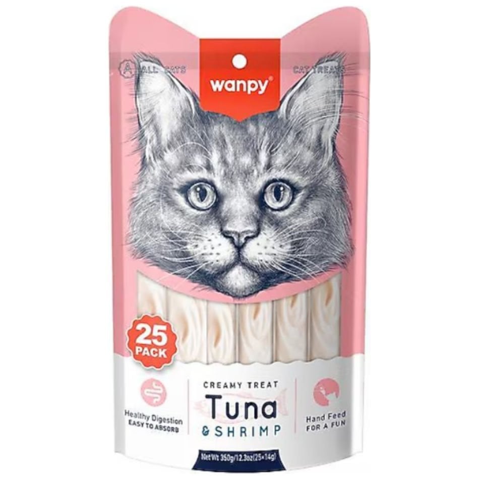 Wanpy Ton Balıklı Ve Karidesli Krema Kedi Ödülü 14 Gr X 25 Adet