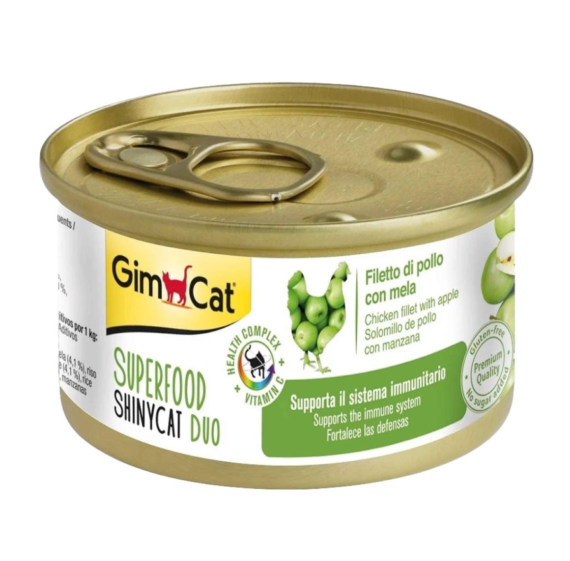 GimCat Shinycat SF Fileto Tavuklu Elmalı Konserve Kedi Maması 70 Gr
