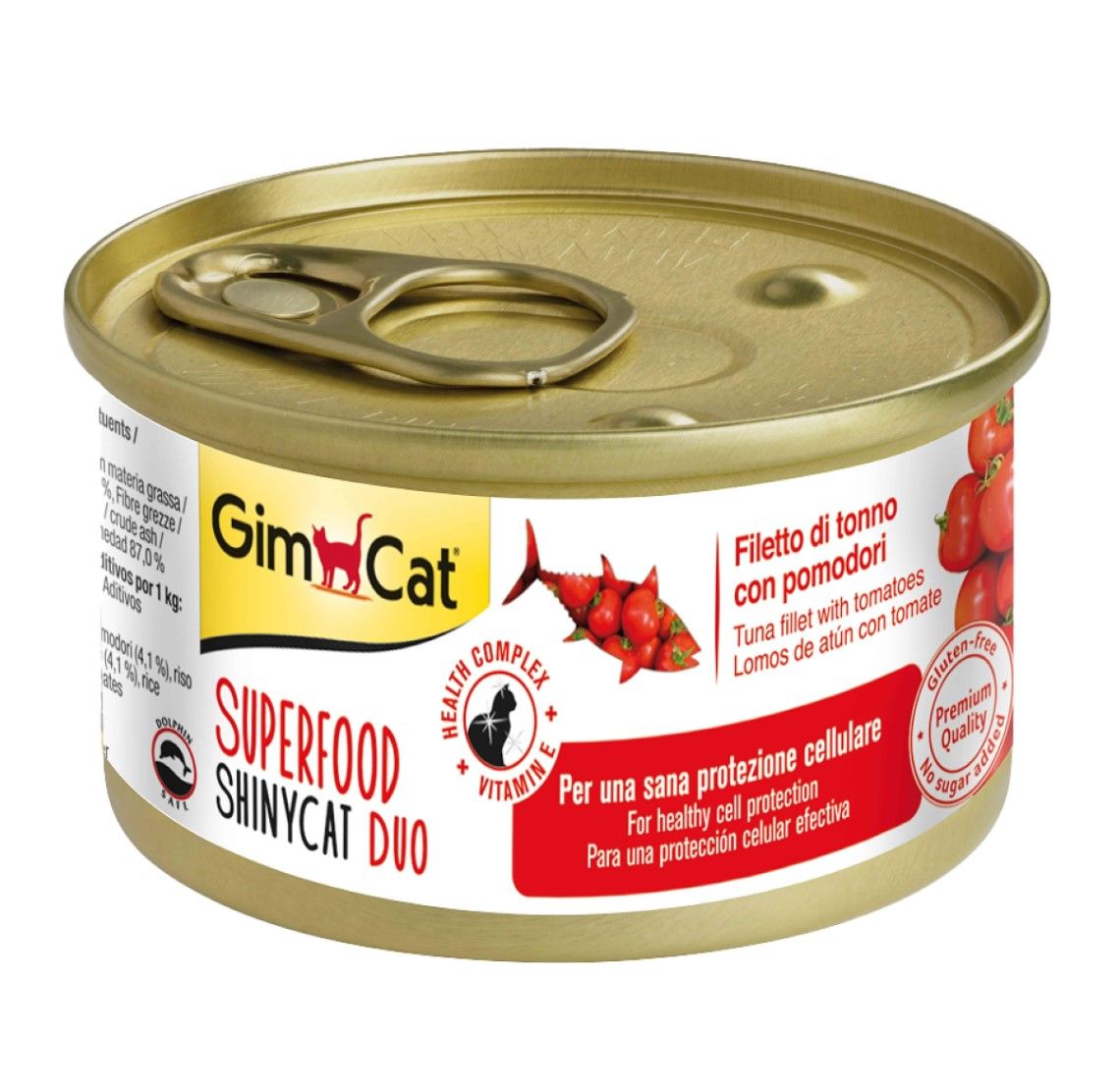 GimCat Shinycat SF Fileto Tuna Balıklı Domatesli Konserve Kedi Maması 70 Gr