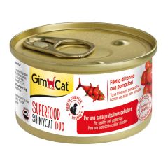 GimCat Shinycat SF Fileto Tuna Balıklı Domatesli Konserve Kedi Maması 70 Gr