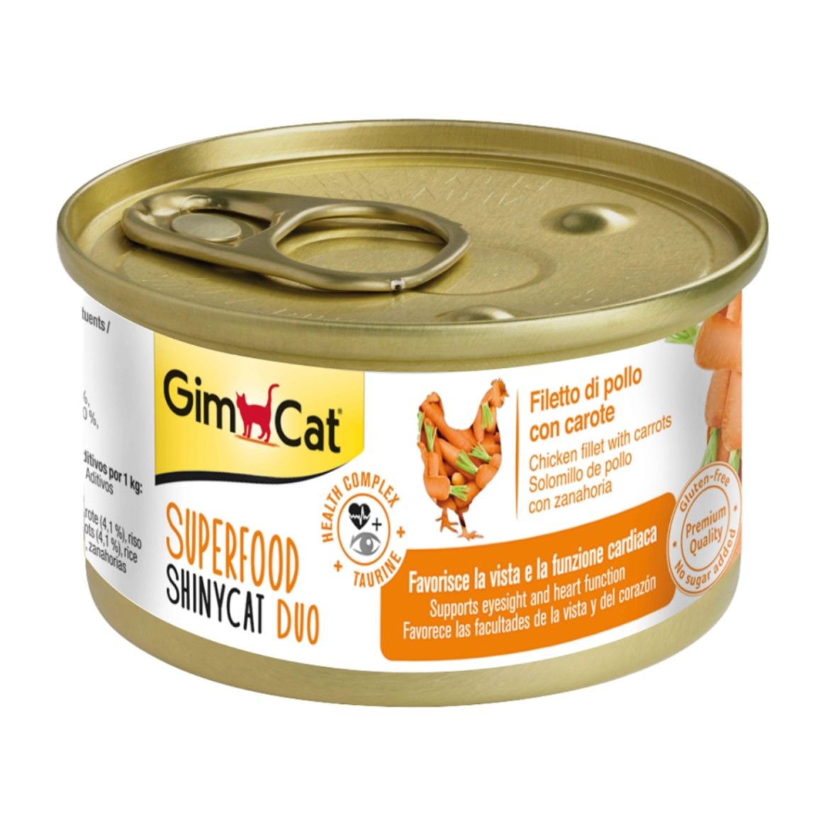 GimCat Shinycat SF Fileto Tavuklu Havuçlu Konserve Kedi Maması 70 Gr