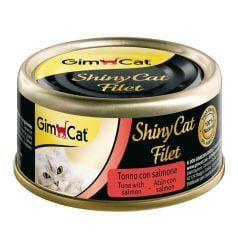 Gimcat Shinycat Tuna Balıklı Somonlu Fileto Konserve Kedi Maması 70 gr