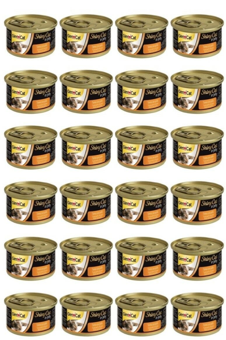 GimCat Shinycat Konserve Kedi Maması - Tuna Balıklı Tavuklu 70gr x 24 Adet