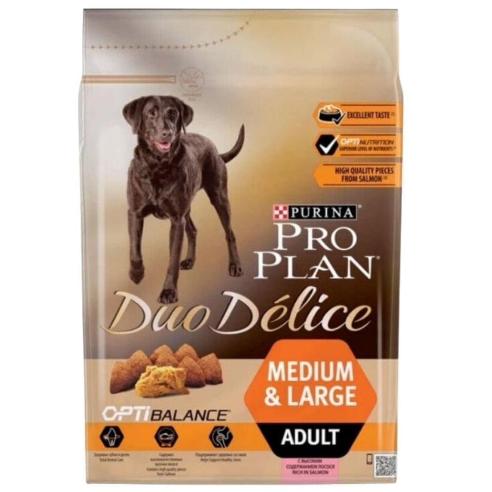 Pro Plan Duo Delice Parça Somon Balıklı Medium Large Köpek Maması 2,5 Kg