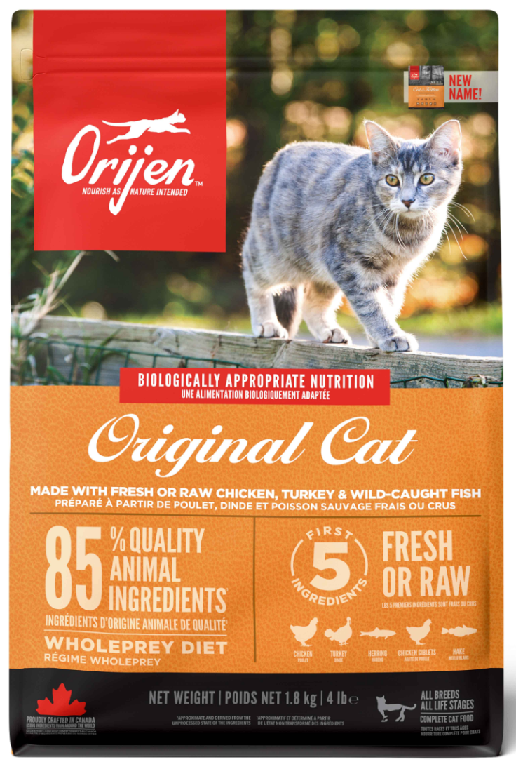ORIJEN Original 1,8kg - Yavru ve Yetişkin Kedi Maması - Tüm ırk ve yaşam evreleri için
