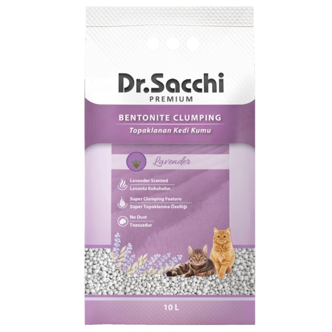 Dr.Sacchi Lavanta Kokulu Bentonit Kedi Kumu 10 Lt