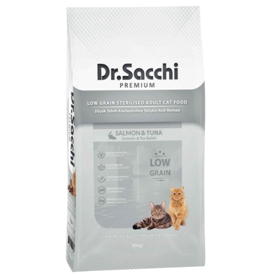 Dr.Sacchi Premium Düşük Tahıllı Kısır Kedi Maması 10 Kg