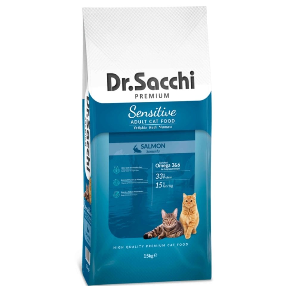 Dr.Sacchi Premium Sensitive Salmon Yetişkin Kedi Maması 15kg