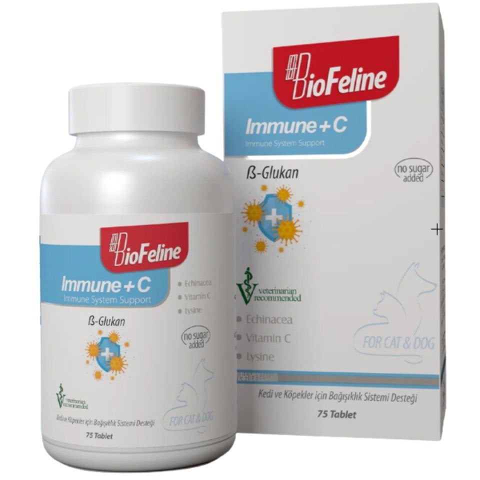 BioFeline Immune+C Kedi ve Köpekler için Bağışıklık Sistemi Desteği 75 Tablet