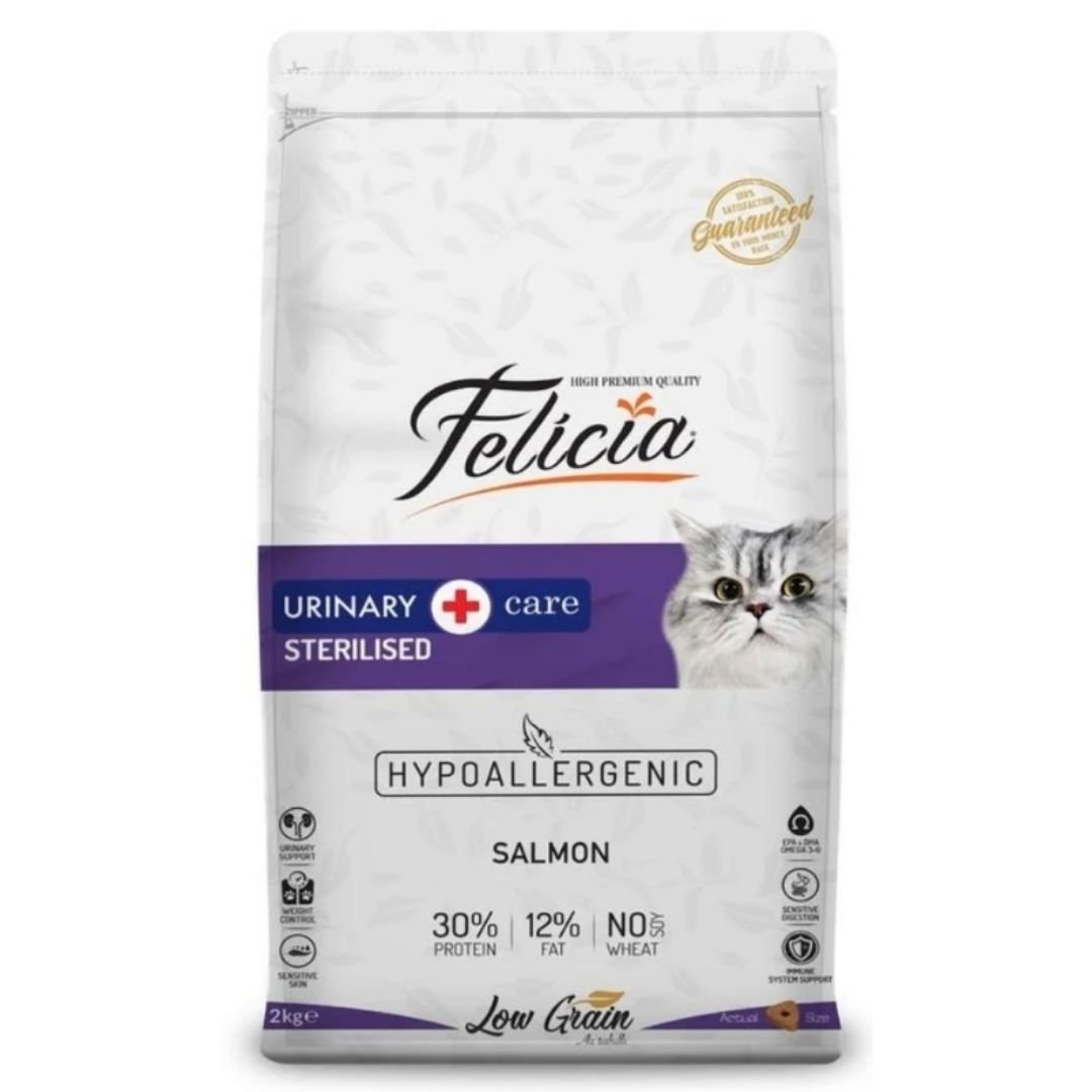 Felicia 2 Kg Sterilised Somonlu Az Tahıllı HypoAllergenic Kedi Maması
