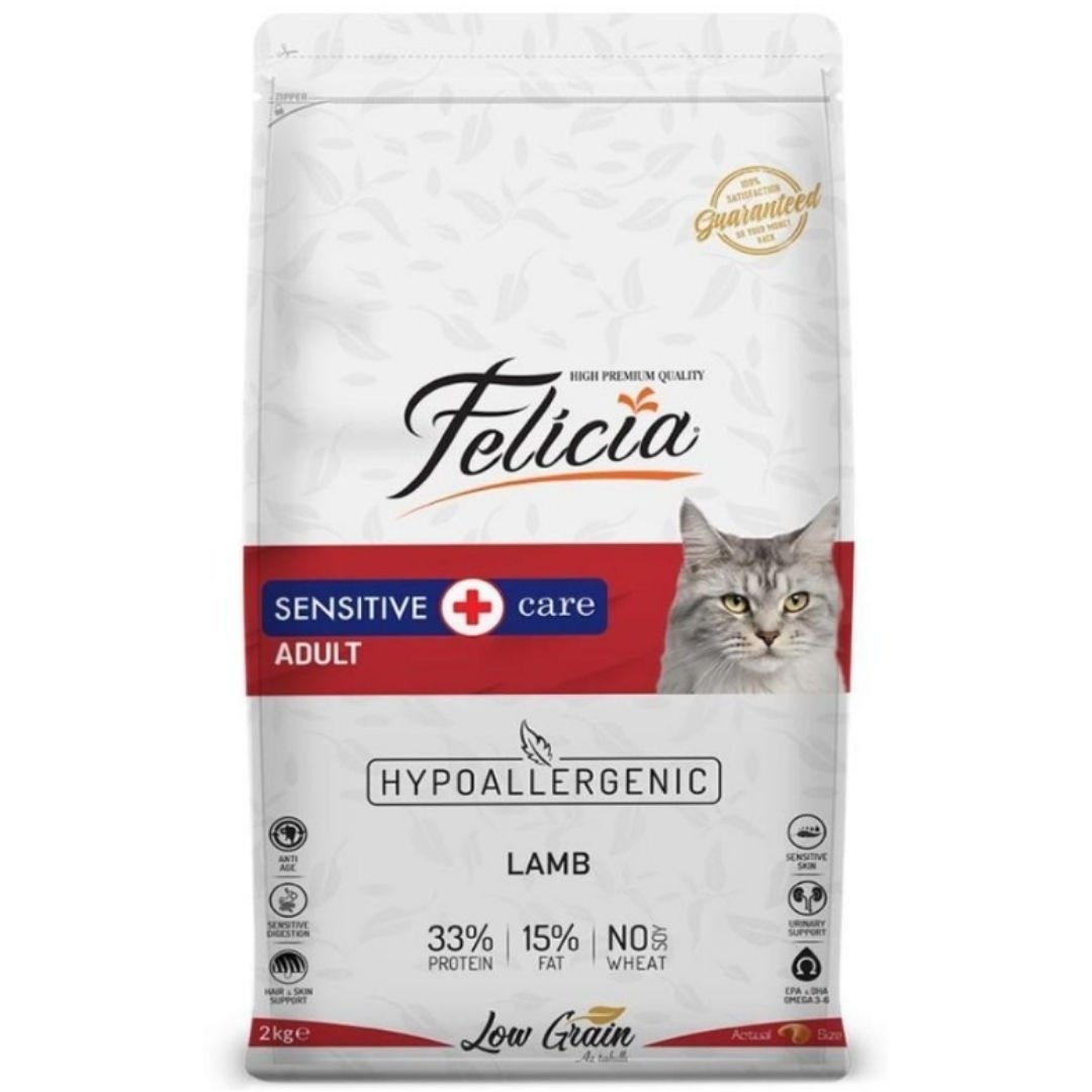 Felicia 2 Kg Yetişkin Kuzu Etli Az Tahıllı HypoAllergenic Kedi Maması