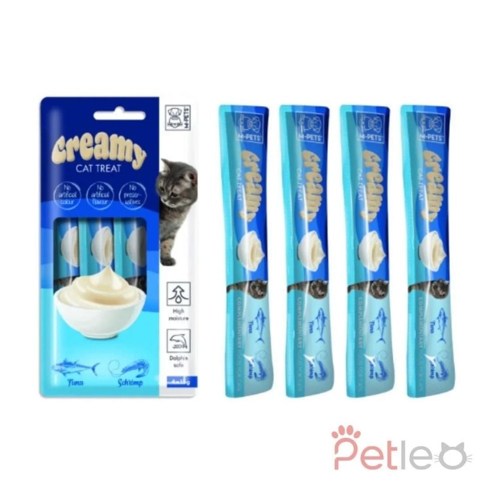 M-Pets Ton Balıklı ve Karidesli Sıvı Kedi Ödülü 4x15gr