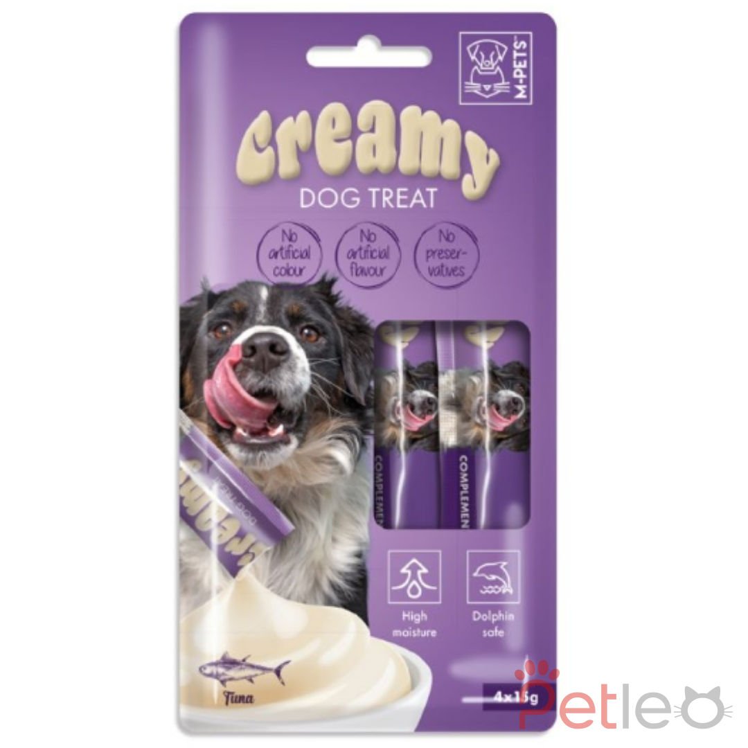 M-PETS Creamy Ton Balıklı Sıvı Köpek Ödülü 4x15gr