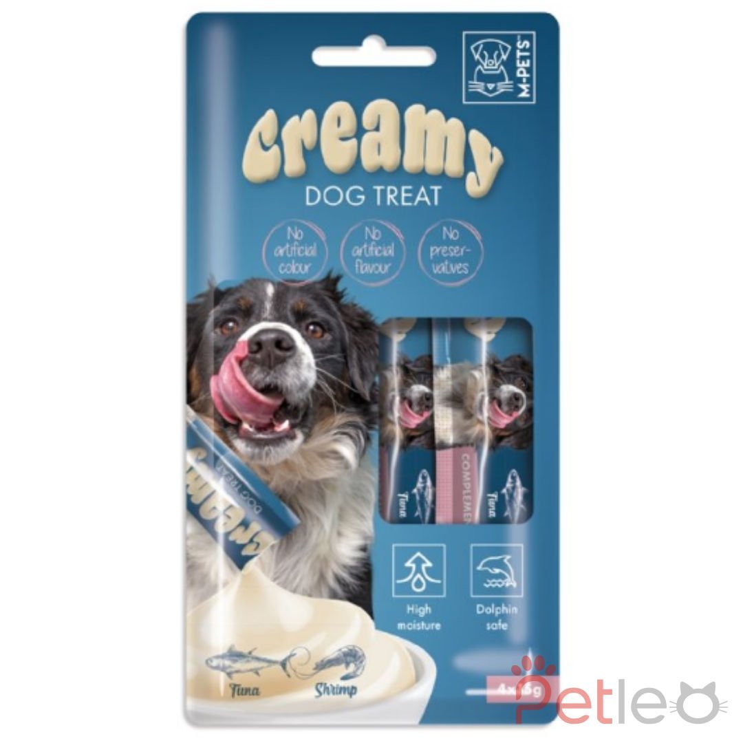 M-PETS Köpek Ödülü Creamy Ton Balıklı Karidesli 4X15GR