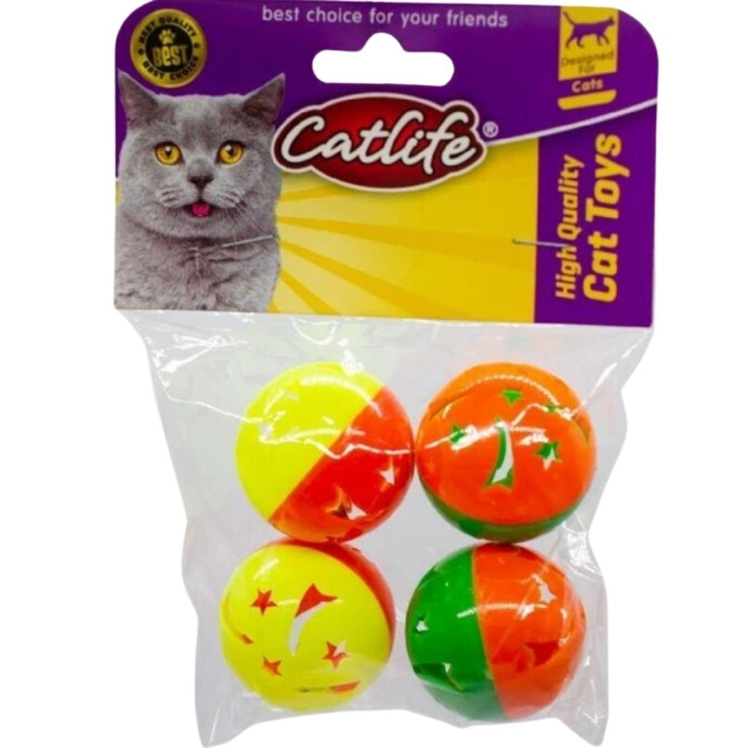 CATLİFE 4'lü Paket Zilli Kedi Oyuncağı