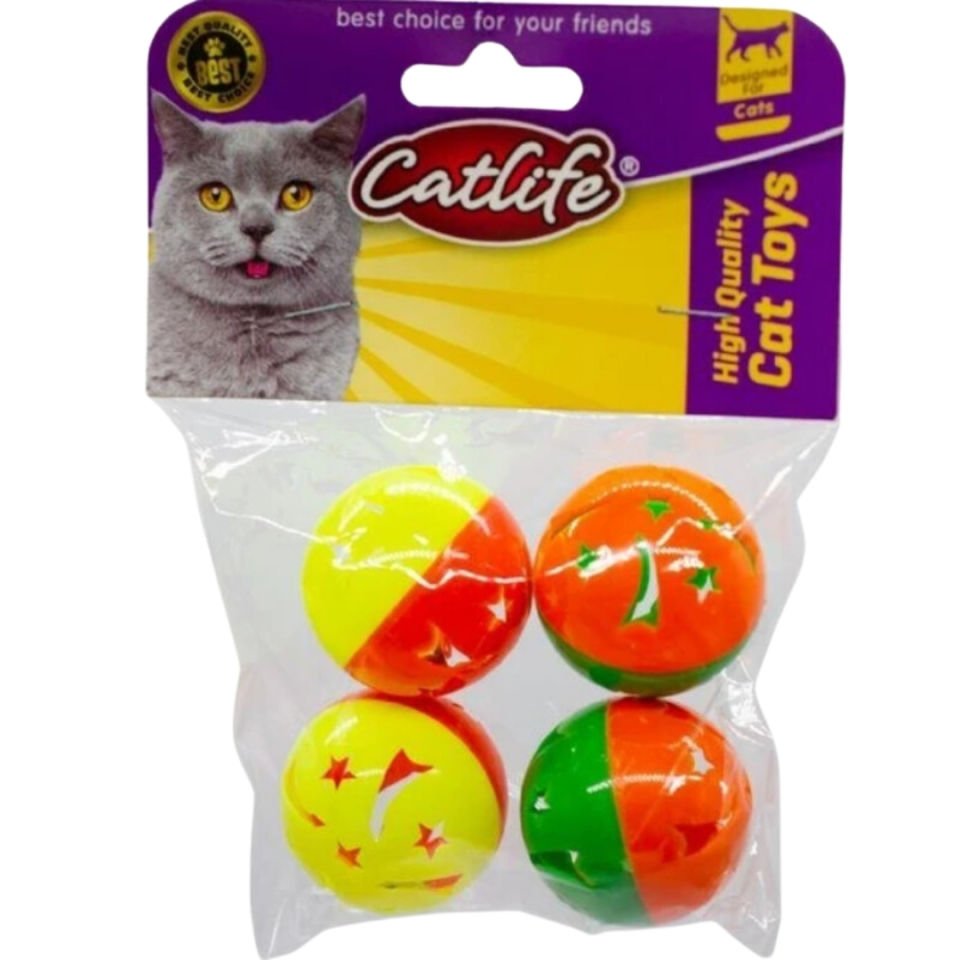 CATLİFE 4'lü Paket Zilli Kedi Oyuncağı