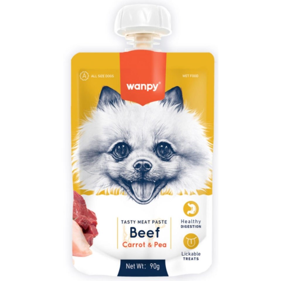 Wanpy Sığır Etli ve Havuçlu Ezme Köpek Ödül Maması 90gr